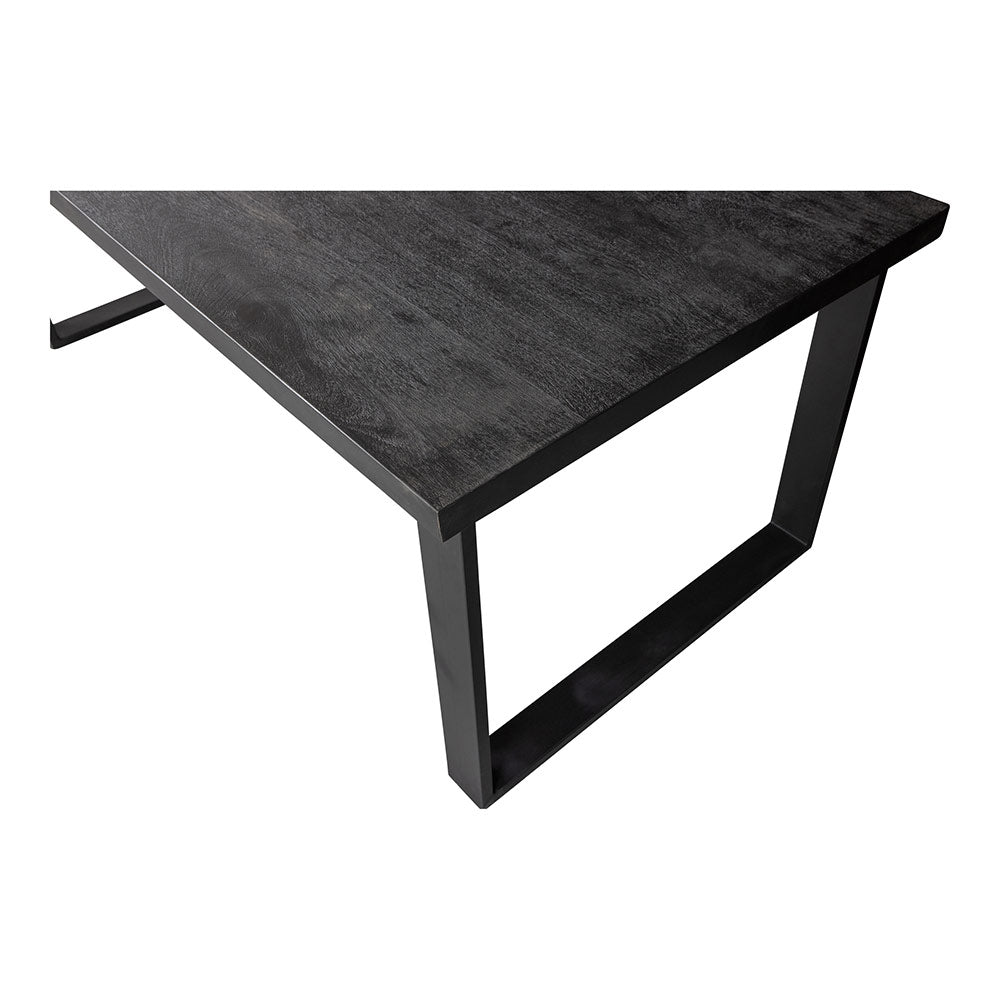 Mangohouten Eettafel Rechthoek Roy 220x100 cm Zwart (6cm)