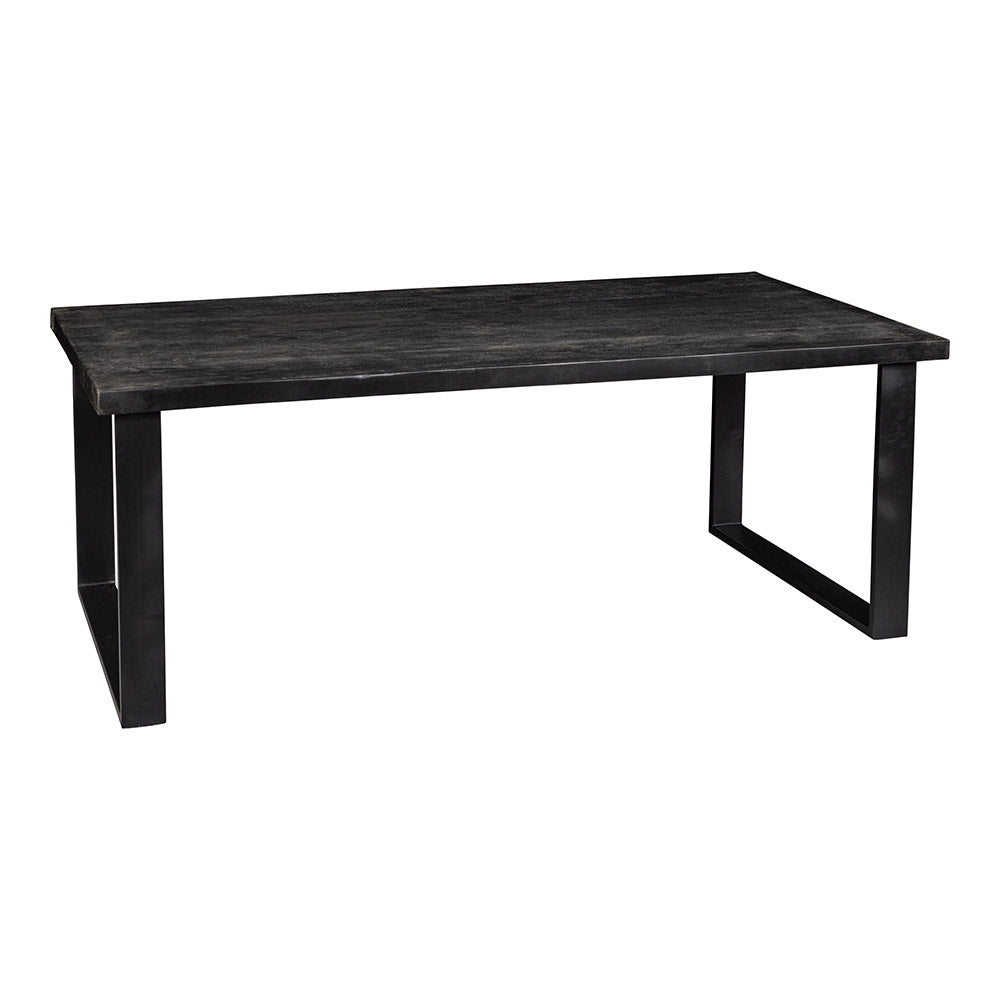 Mangohouten Eettafel Rechthoek Roy 260x100 cm Zwart (6cm)