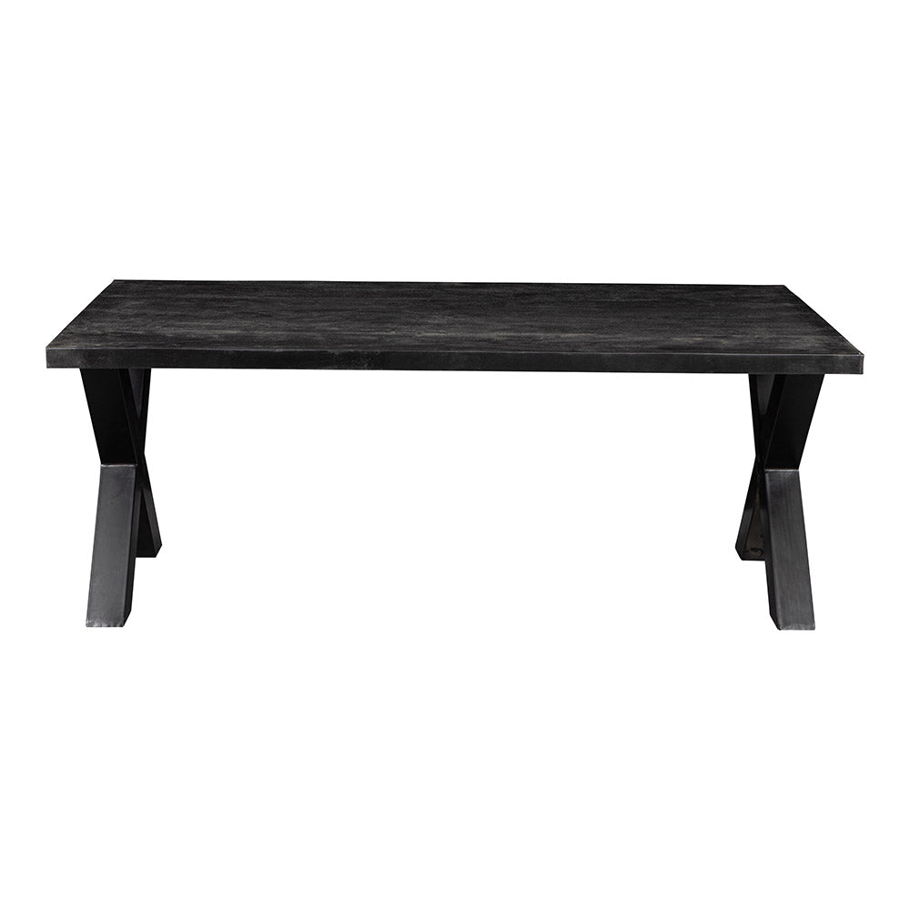 Mangohouten Eettafel Rechthoek Cedric 140x90 cm Zwart (6cm)