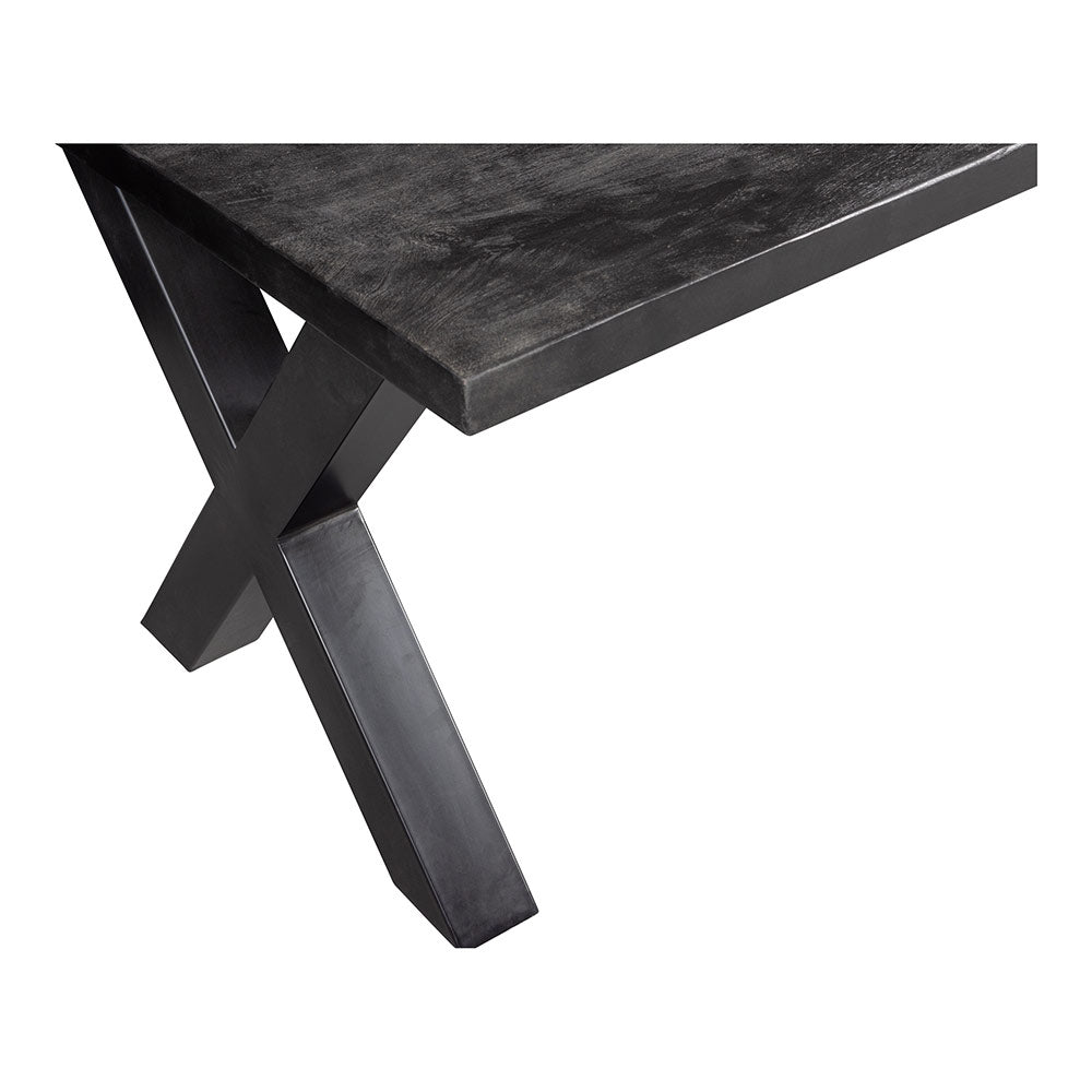 Mangohouten Eettafel Rechthoek Cedric 140x90 cm Zwart (6cm)