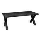 Mangohouten Eettafel Rechthoek Cedric 260x100 cm (6cm) Zwart