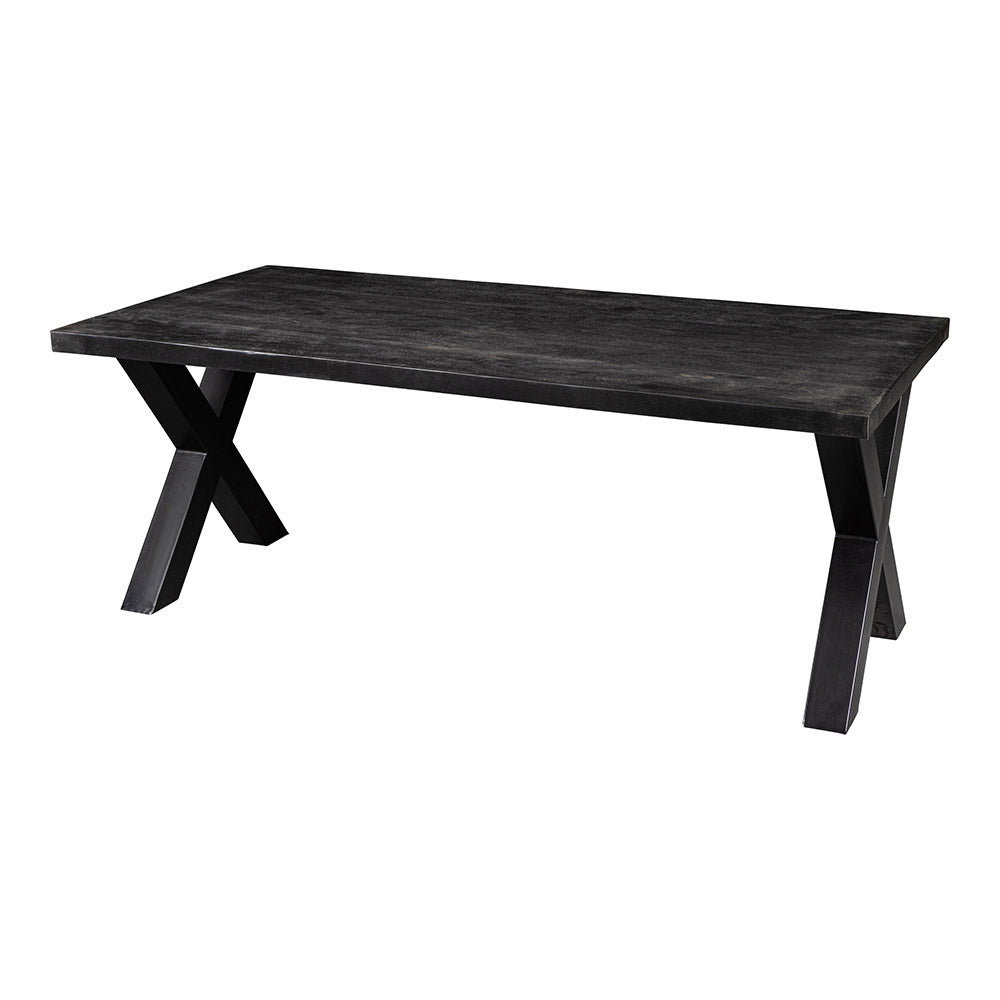 Mangohouten Eettafel Rechthoek Cedric 140x90 cm Zwart (6cm)