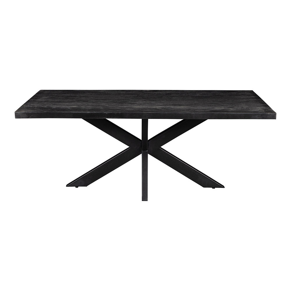 Mangohouten Eettafel Rechthoek Donald 160x90 cm Zwart (6cm)