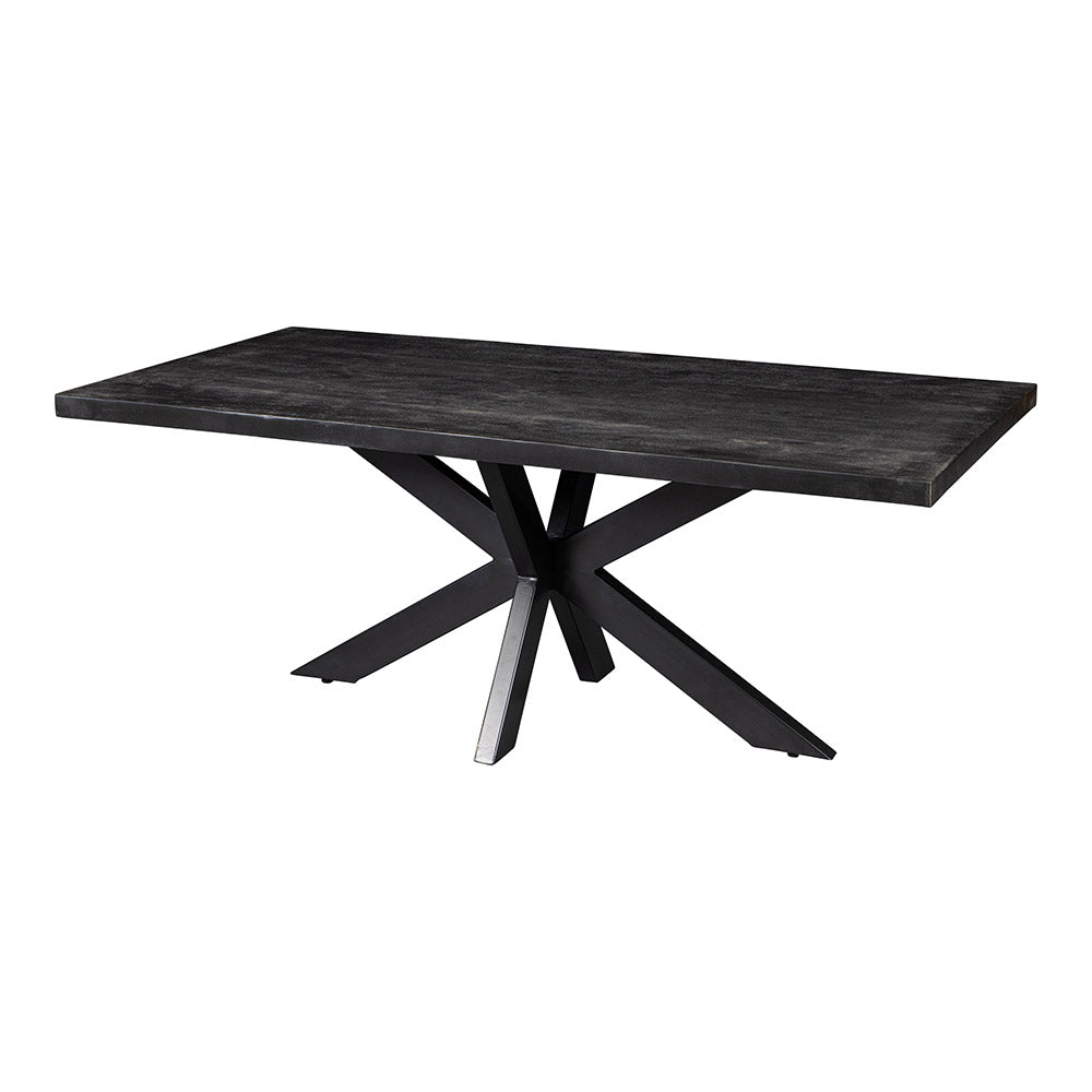 Mangohouten Eettafel Rechthoek Donald 160x90 cm Zwart (6cm)