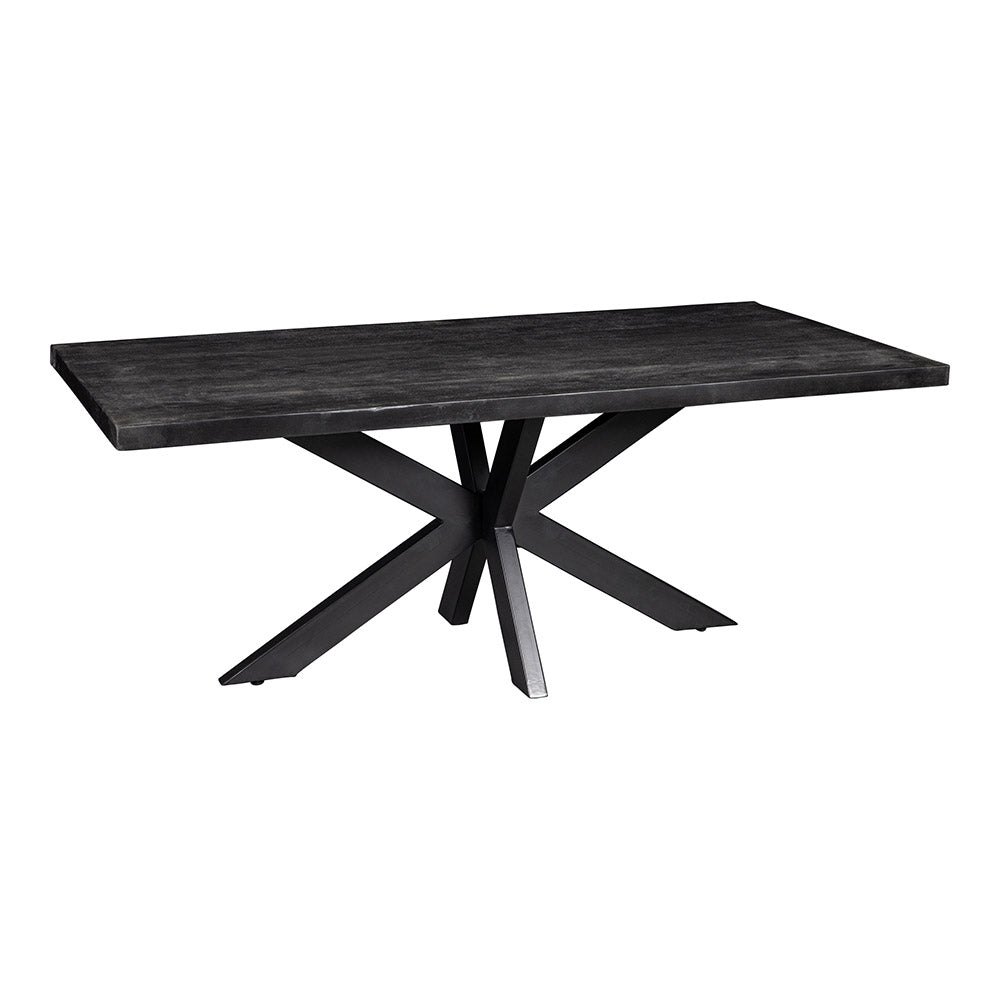 Mangohouten Eettafel Rechthoek Donald 160x90 cm Zwart (6cm)