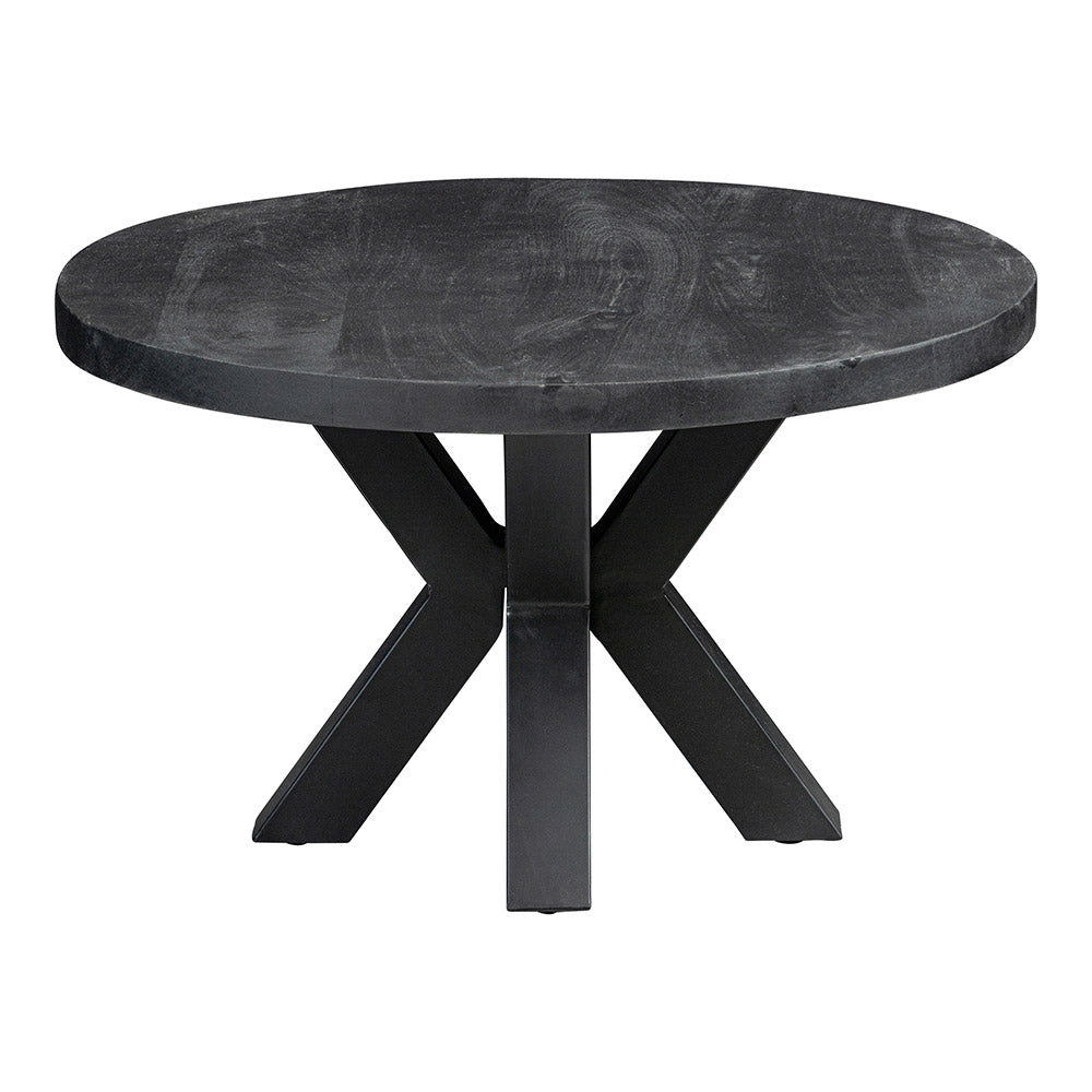 Mangohouten Salontafel Tara Rond 90 cm Zwart